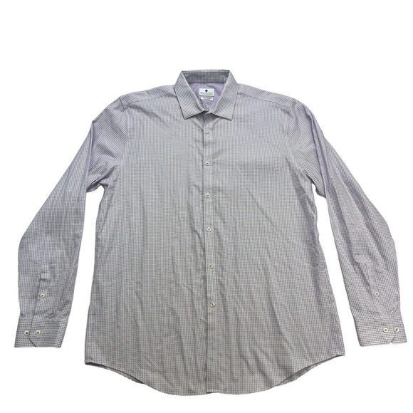 Ryan Seacrest Distinction Dress Shirt Mens 17 36/37 Slim Fit Non-Iron Purple - Picture 1 of 12